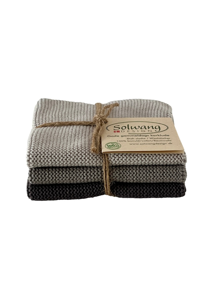 Wischtücher 3er Set stahlgrau Kombi
