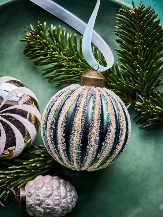 Christmas bauble HDFrost green 8cm