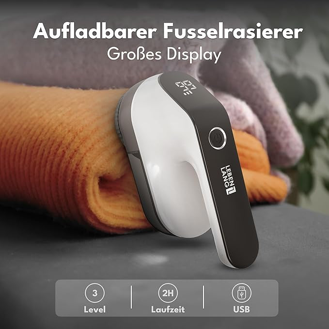 Electric lint shaver including LED display