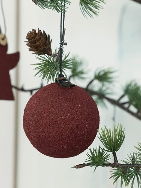 Decorative ball Woodz wine red