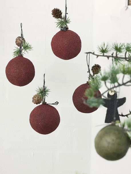 Decorative ball Woodz wine red