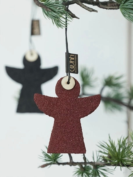 Decorative angel Woodz wine red