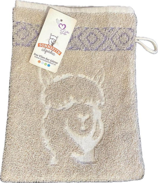 Organic alpaca cotton terry wash mitt - 17x24cm