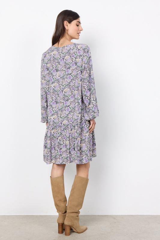 Stufenkleid SC-Adine 3 flieder/grau gemustert