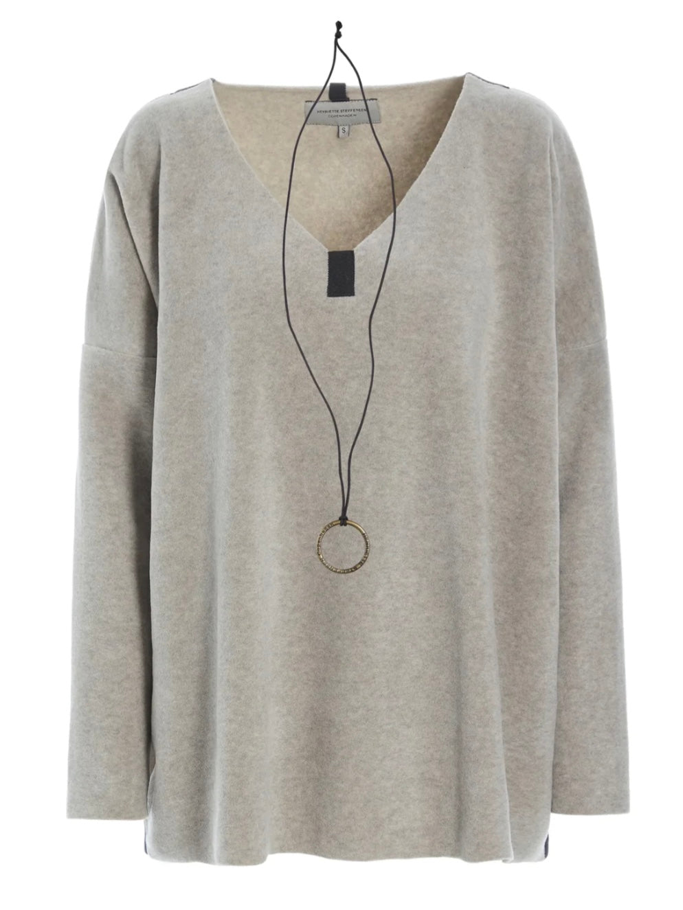 Fleece oversized V-neck Pullover 1336, in mehreren Farben