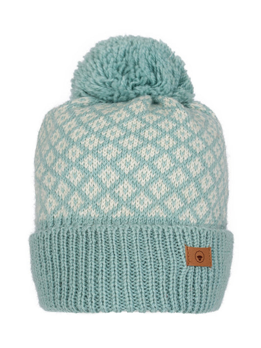 Strickmütze Iris mit Bommel mint