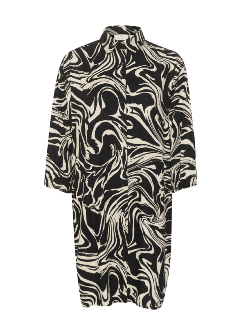 Hemdblusenkleid Carmen KA schwarz/weiß