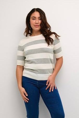 Pullover Lizza KA chalk/grey melange bold stripe