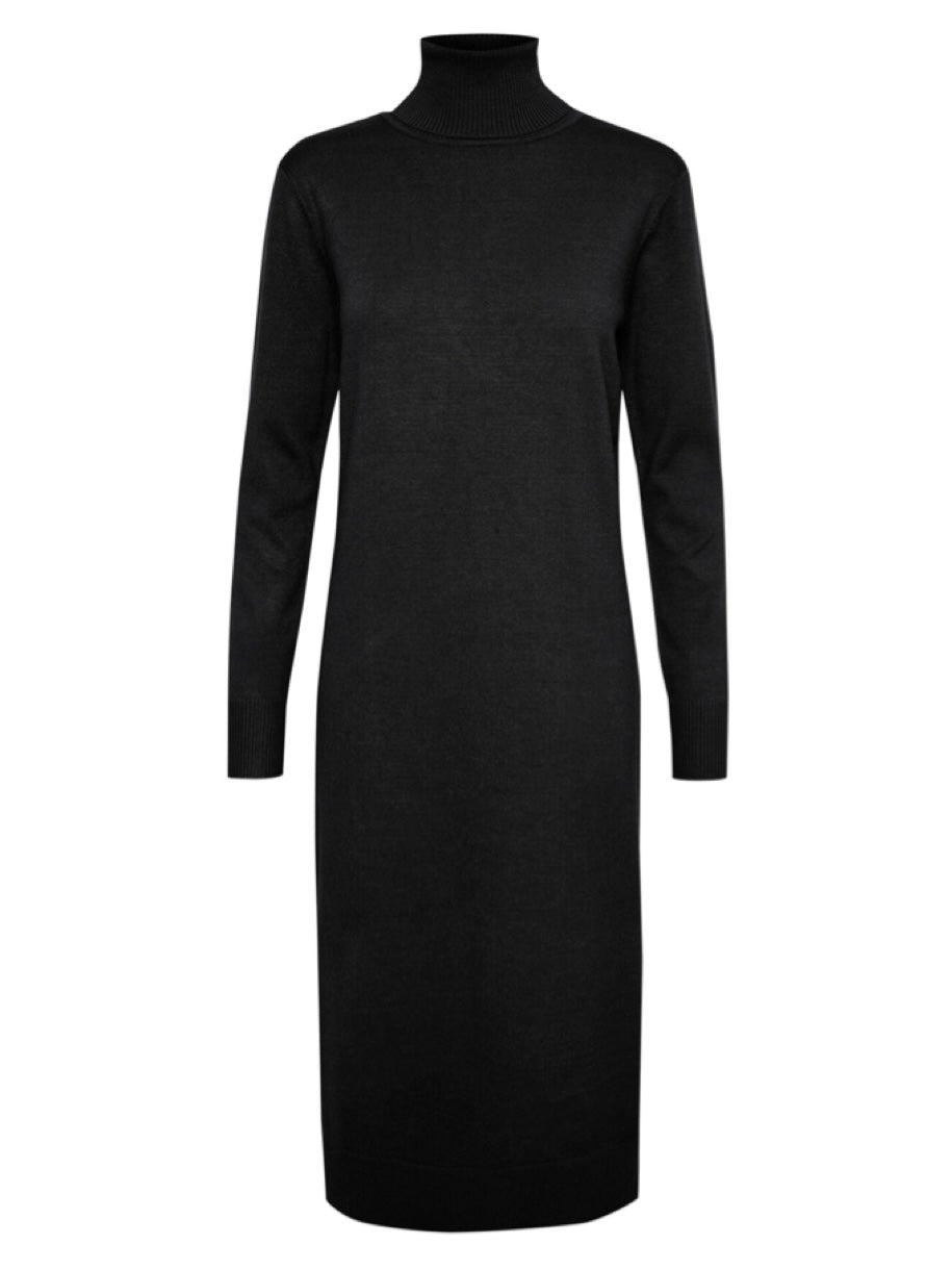 Strickkleid Mila SZ lang mit Rollkragen schwarz