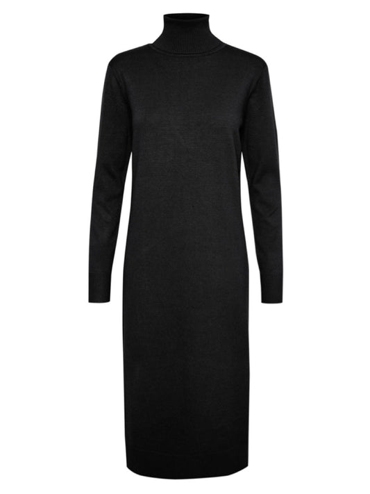 Strickkleid Mila SZ lang mit Rollkragen schwarz