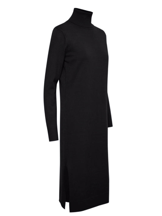 Strickkleid Mila SZ lang mit Rollkragen schwarz
