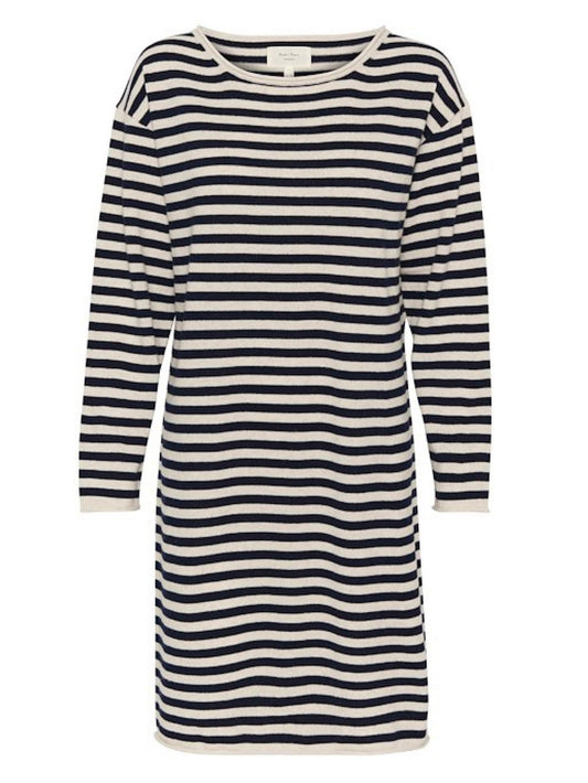 Strickkleid Merima PW french oak/dark navy stripes