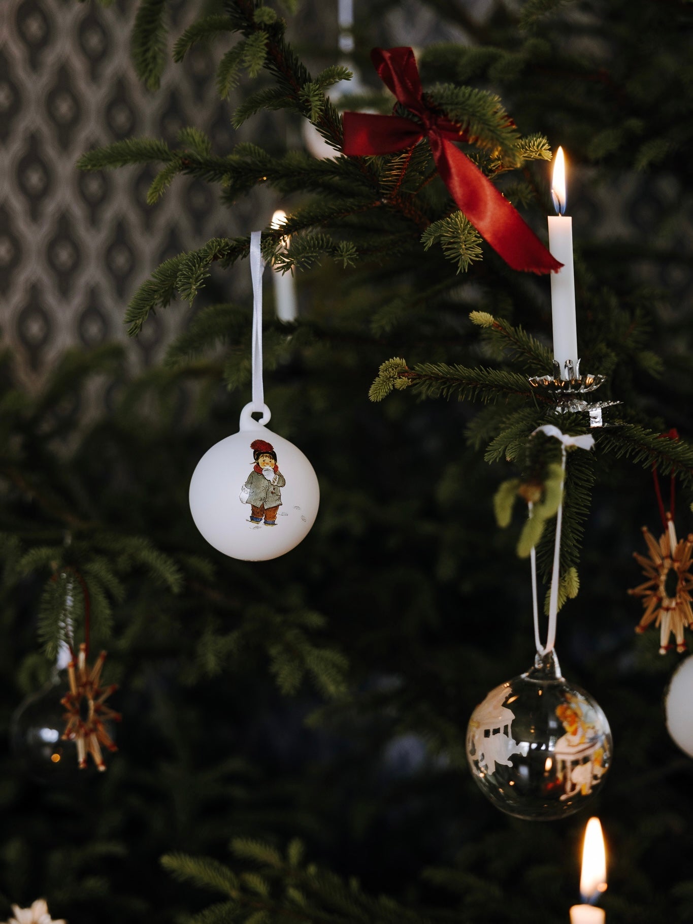 Christmas baubles, set of 3, Barnen i Bullerbyn, in 2 designs