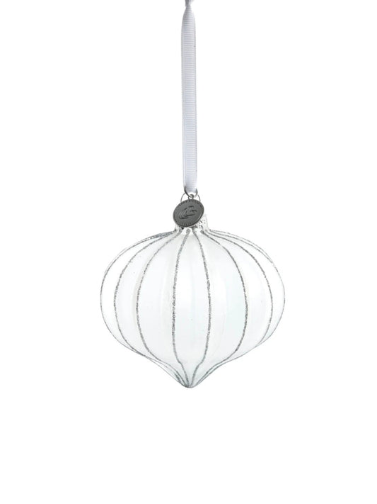 Weihnachtskugel Navina 3 weiß/silber