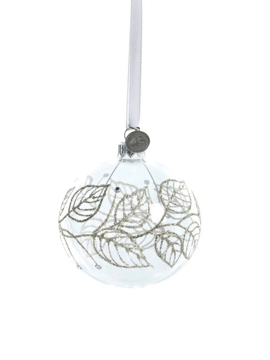 Cadelia Christmas bauble, transparent/silver, 8cm