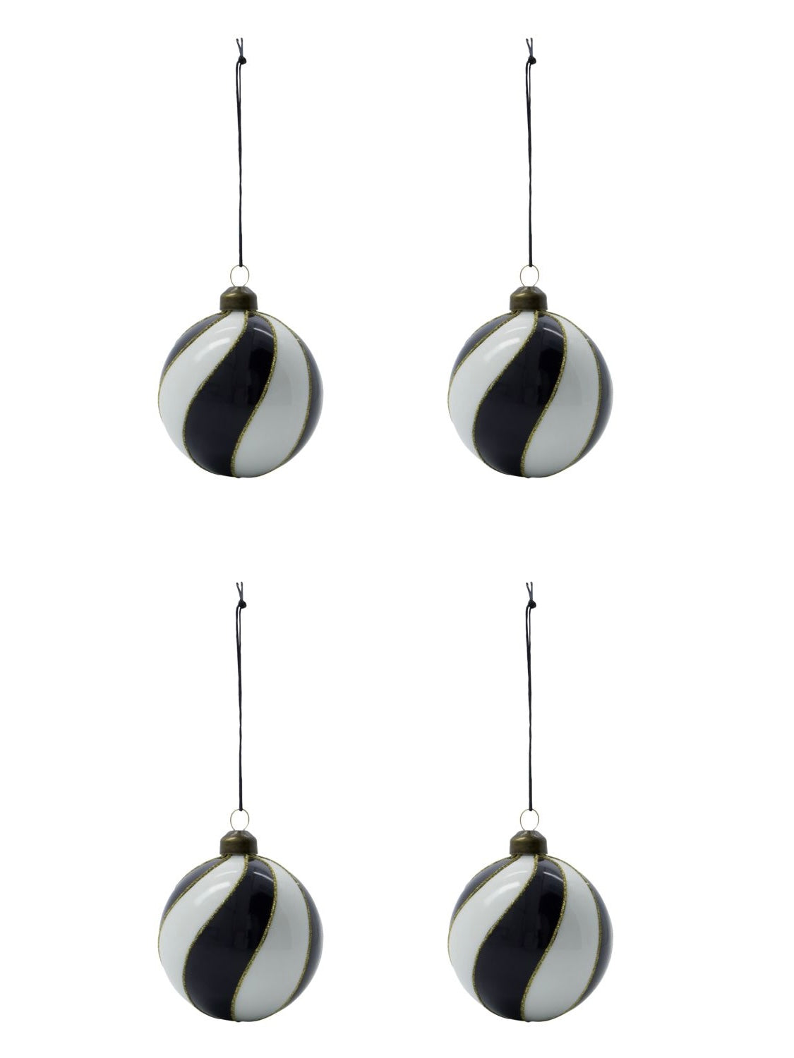Christmas bauble HDCoil black/white 8cm