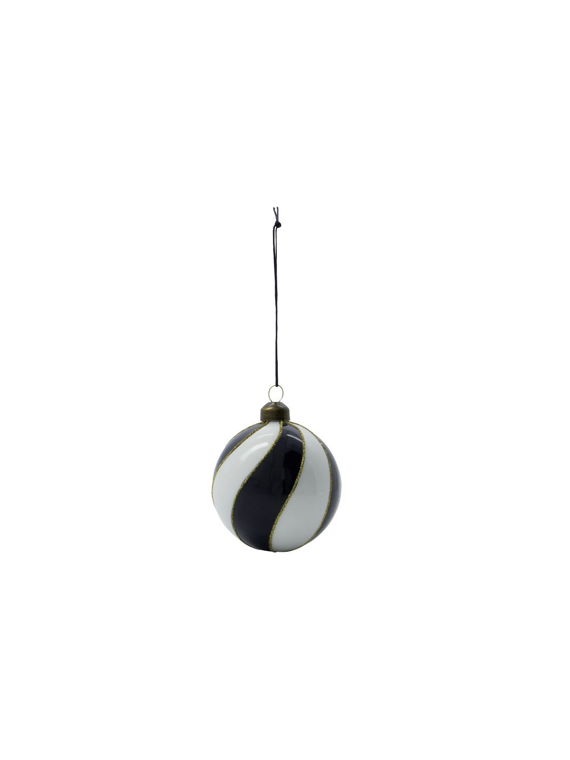 Christmas bauble HDCoil black/white 8cm