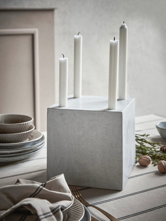 HDMarb grey square candle holder 20x20cm