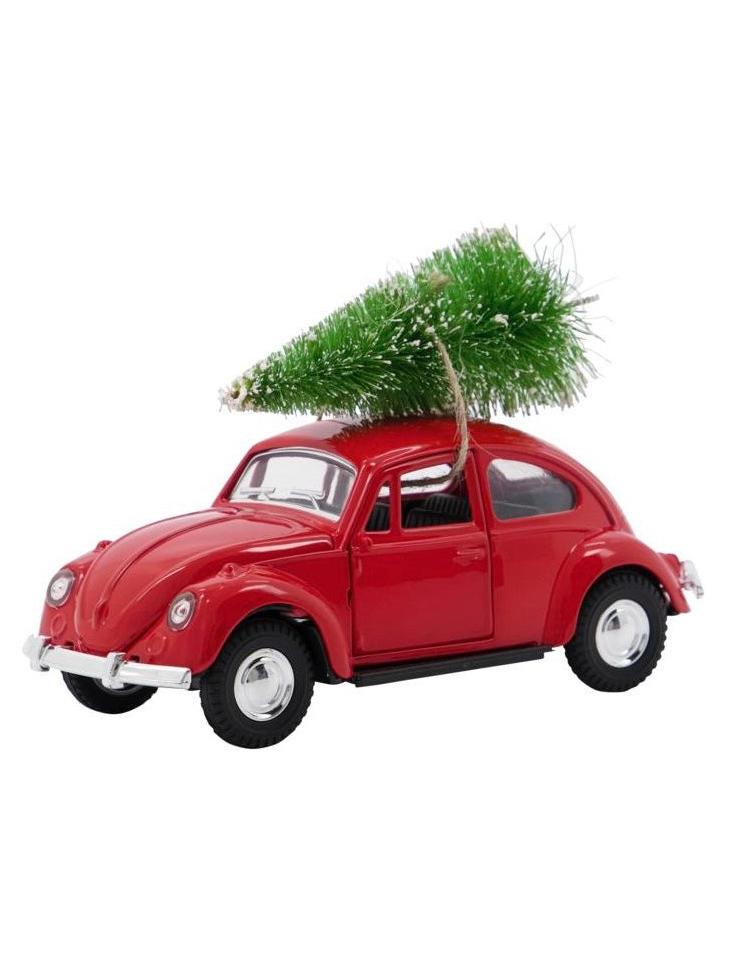 Decorative car Xmas car red 12.5cm