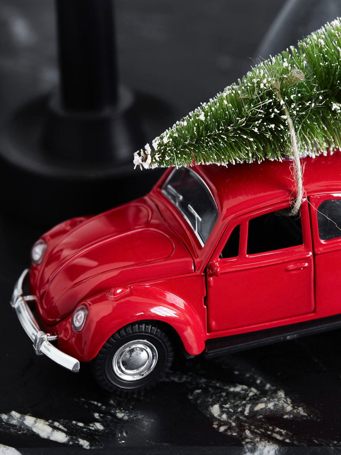 Decorative car Xmas car red 12.5cm