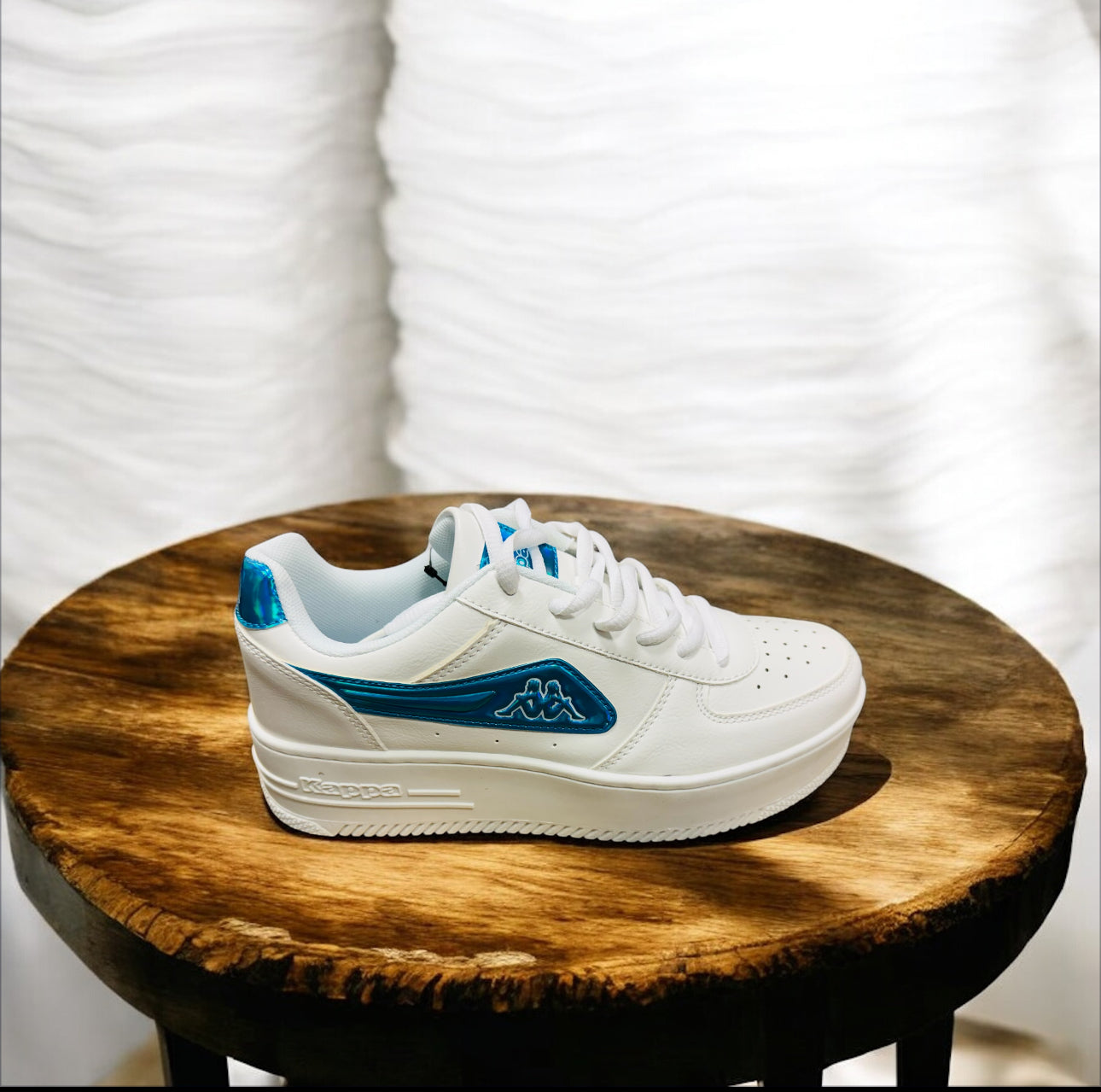 Kappa Plateau Sn Damen Sneaker in Weiß/Blau Herstellernummer: 90 9276 38 ( Letzte Stück )