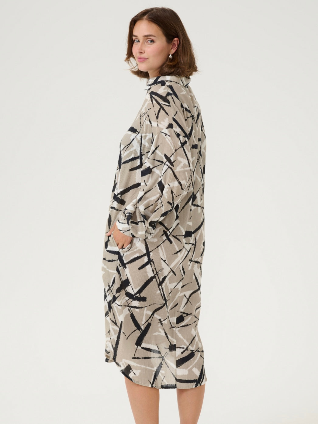 Hemdblusenkleid KAmanilla feather gray/black