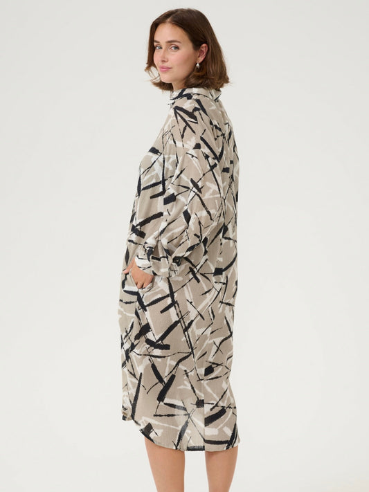 Hemdblusenkleid KAmanilla feather gray/black