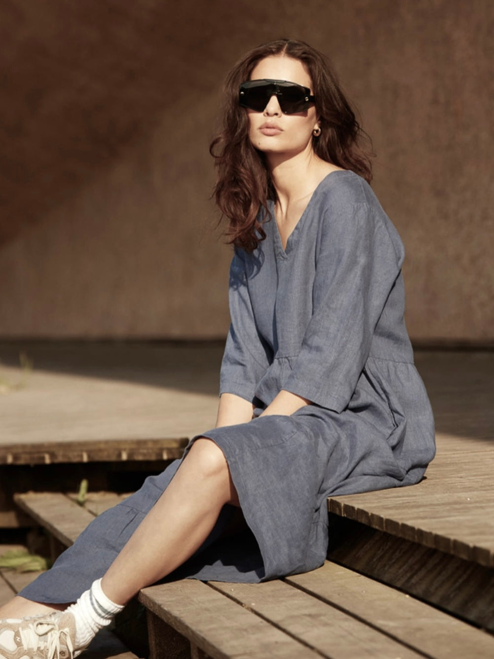 Leinenkleid Nikki TT lang, in mehreren Farben