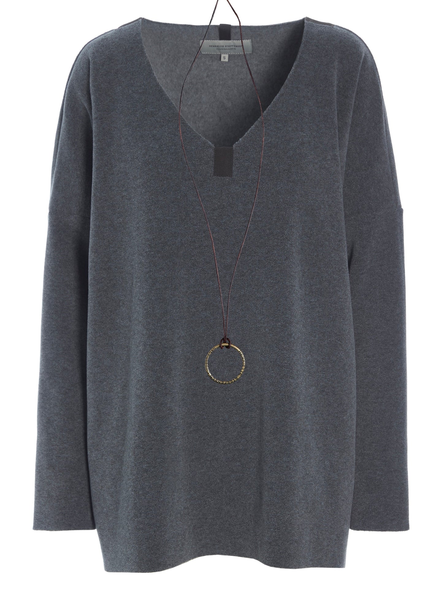 Fleece oversized V-neck Pullover 1336, in mehreren Farben