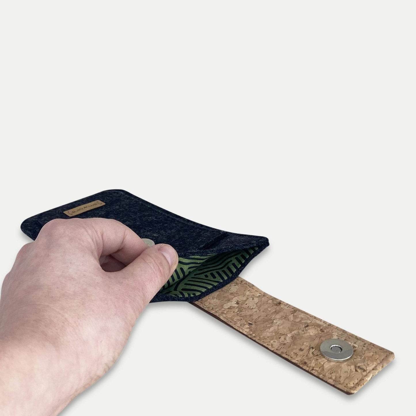 Handytasche für Google Pixel Fold | mit Magnetverschluss und extra Fach | anthrazit - Stripes | Modell HAKA