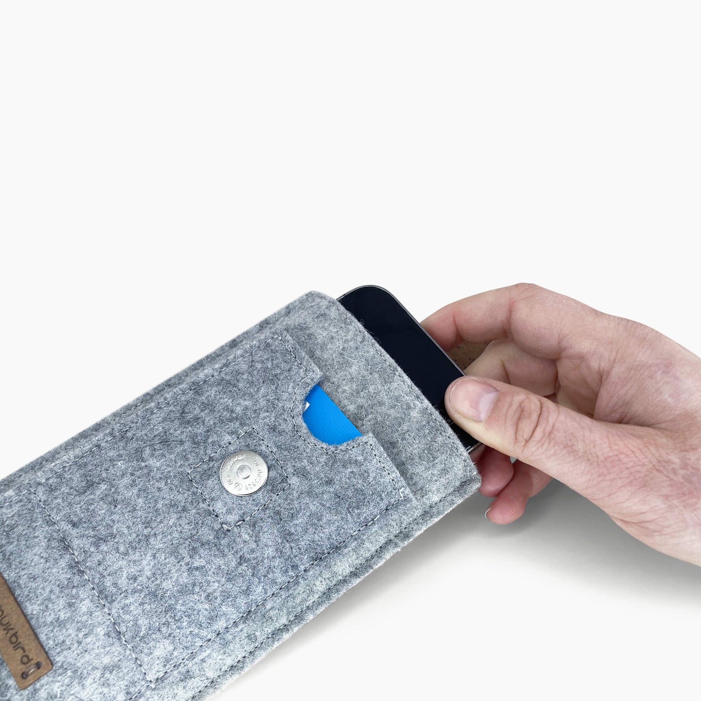 Handytasche für Xiaomi POCO F6 Pro | mit Magnetverschluss und extra Fach | hellgrau - Shapes | Modell HAKA