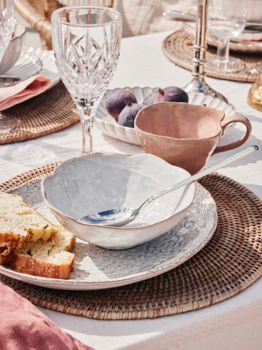 Frühstücksteller oval Milla white sand