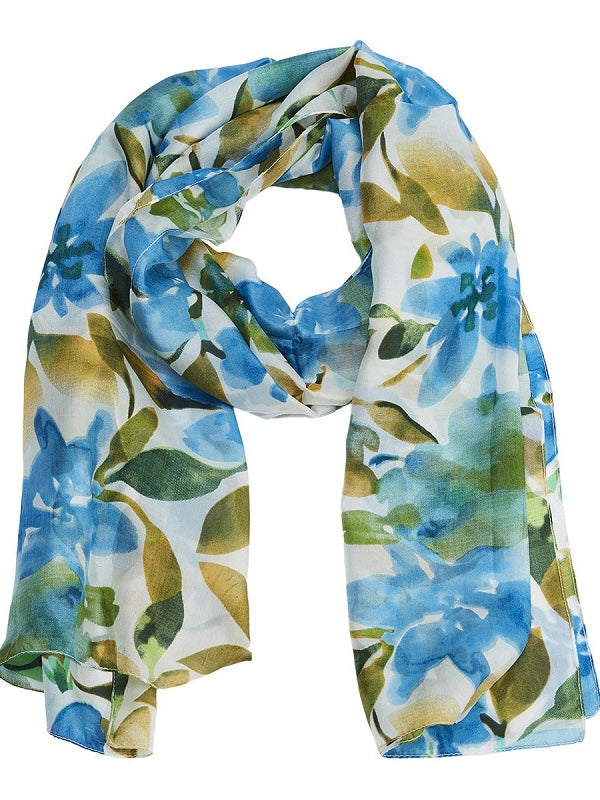 Seidenschal Ada azurblau/grün