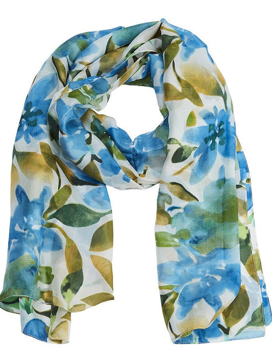 Seidenschal Ada azurblau/grün