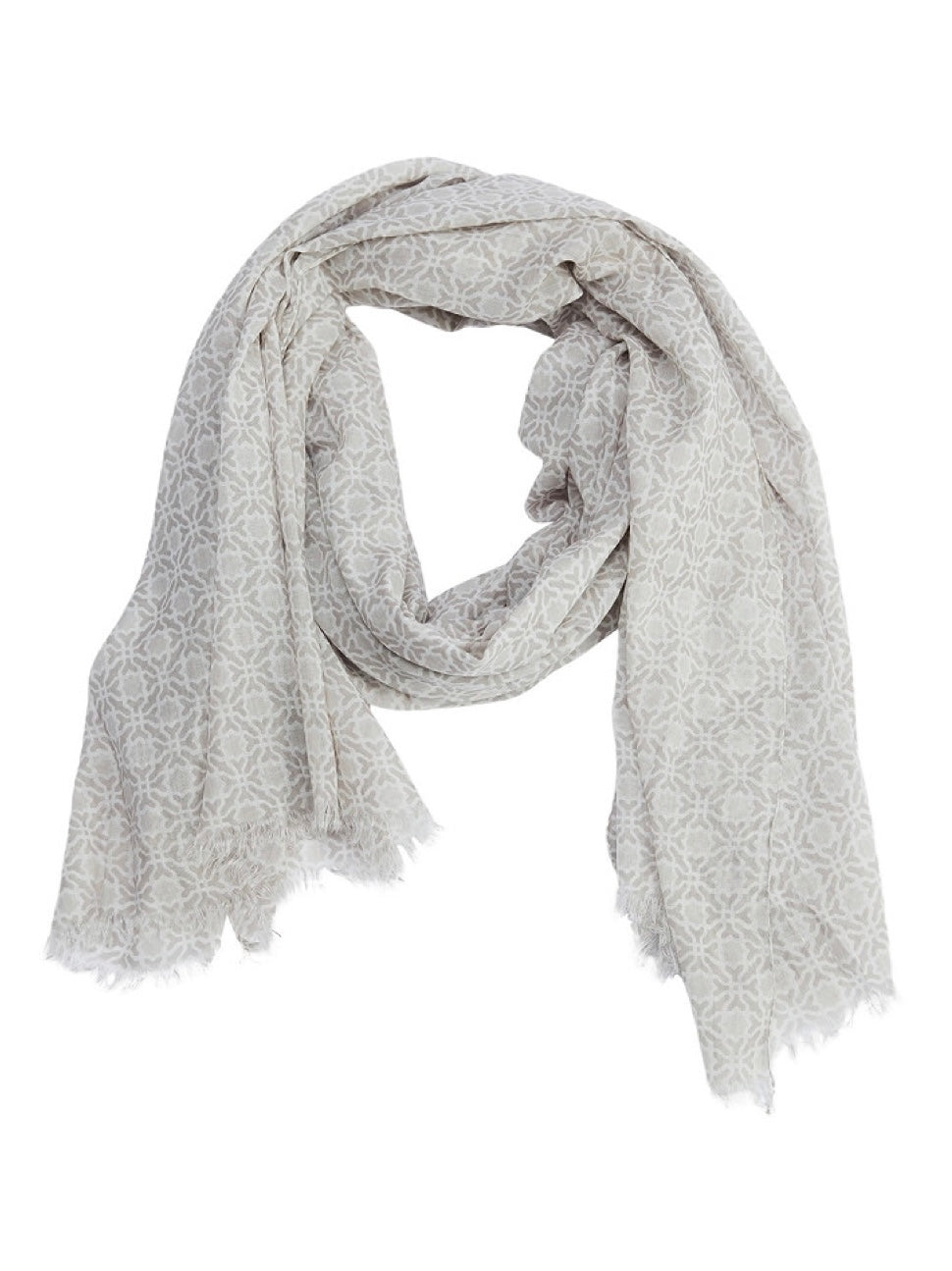 Modeschal Signe beige/weiß