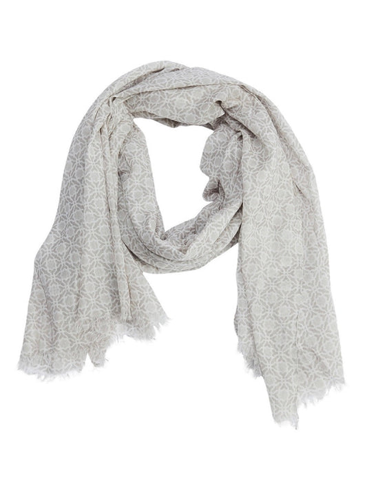 Modeschal Signe beige/weiß