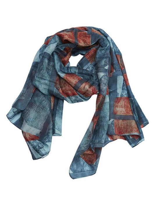 Seidenschal Kaylee grau/blau