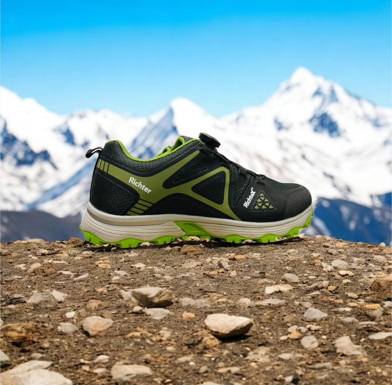 Richter textílskór fyrir börn í svörtu/kaktus