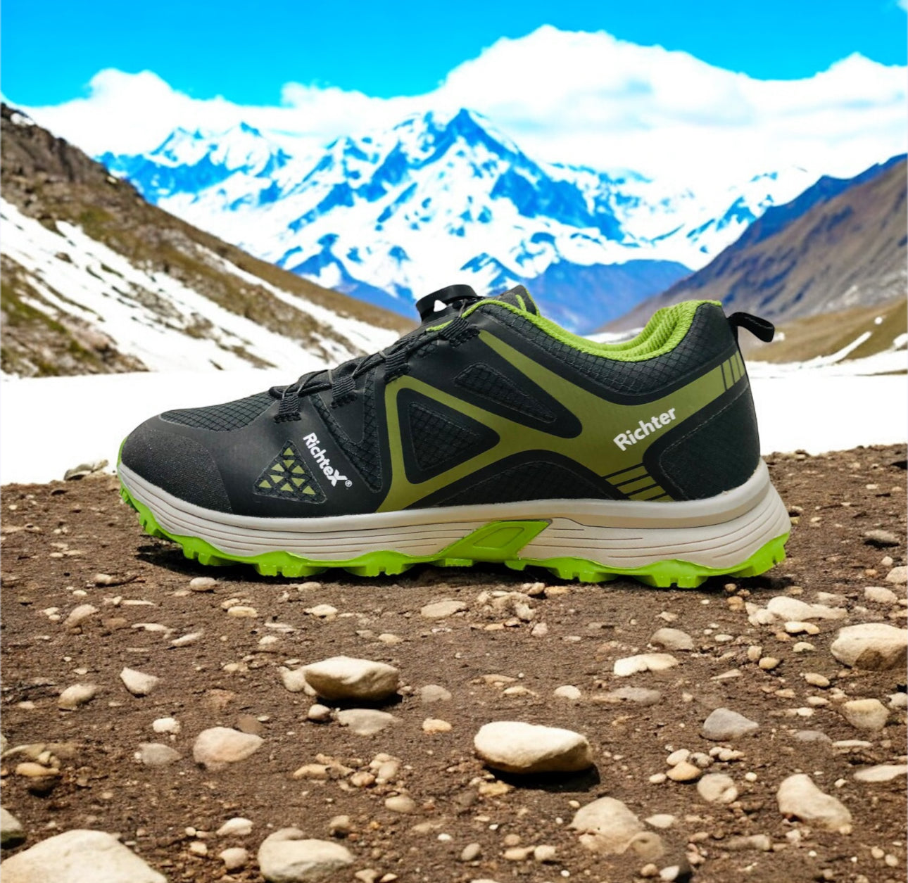 Richter textílskór fyrir börn í svörtu/kaktus