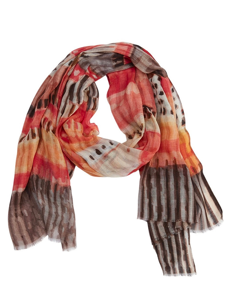 Modeschal Elina orange/braun