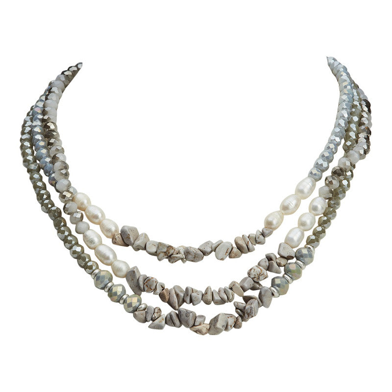 Halskette kurz Gemma grau