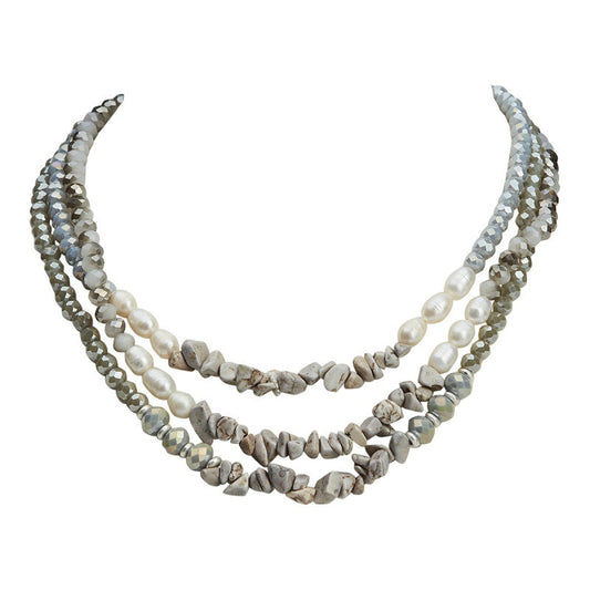 Halskette kurz Gemma grau