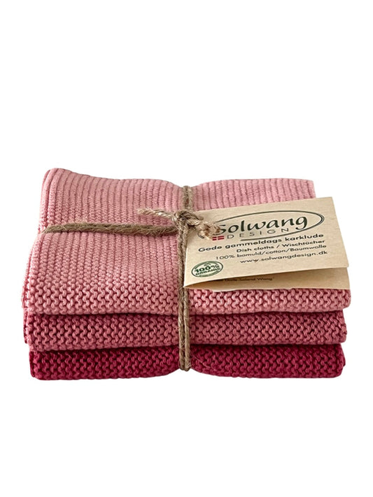 Wischtücher 3er Set antik rosa Kombi