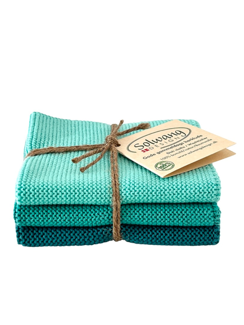 Wischtücher 3er Set helles azur Kombi