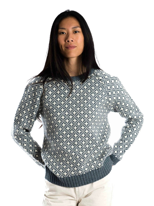 Norweger Pullover Alma silver blue/off white