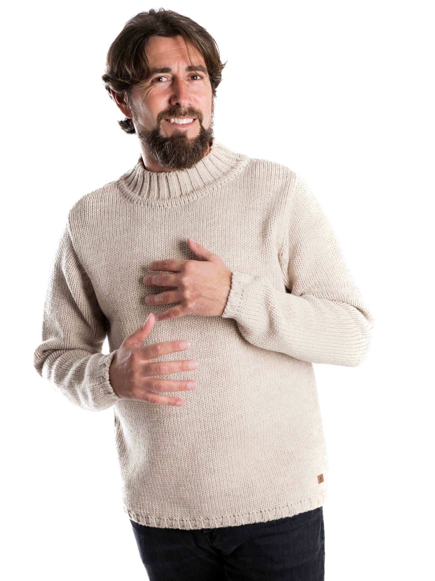 Handstrickpullover Poul beige