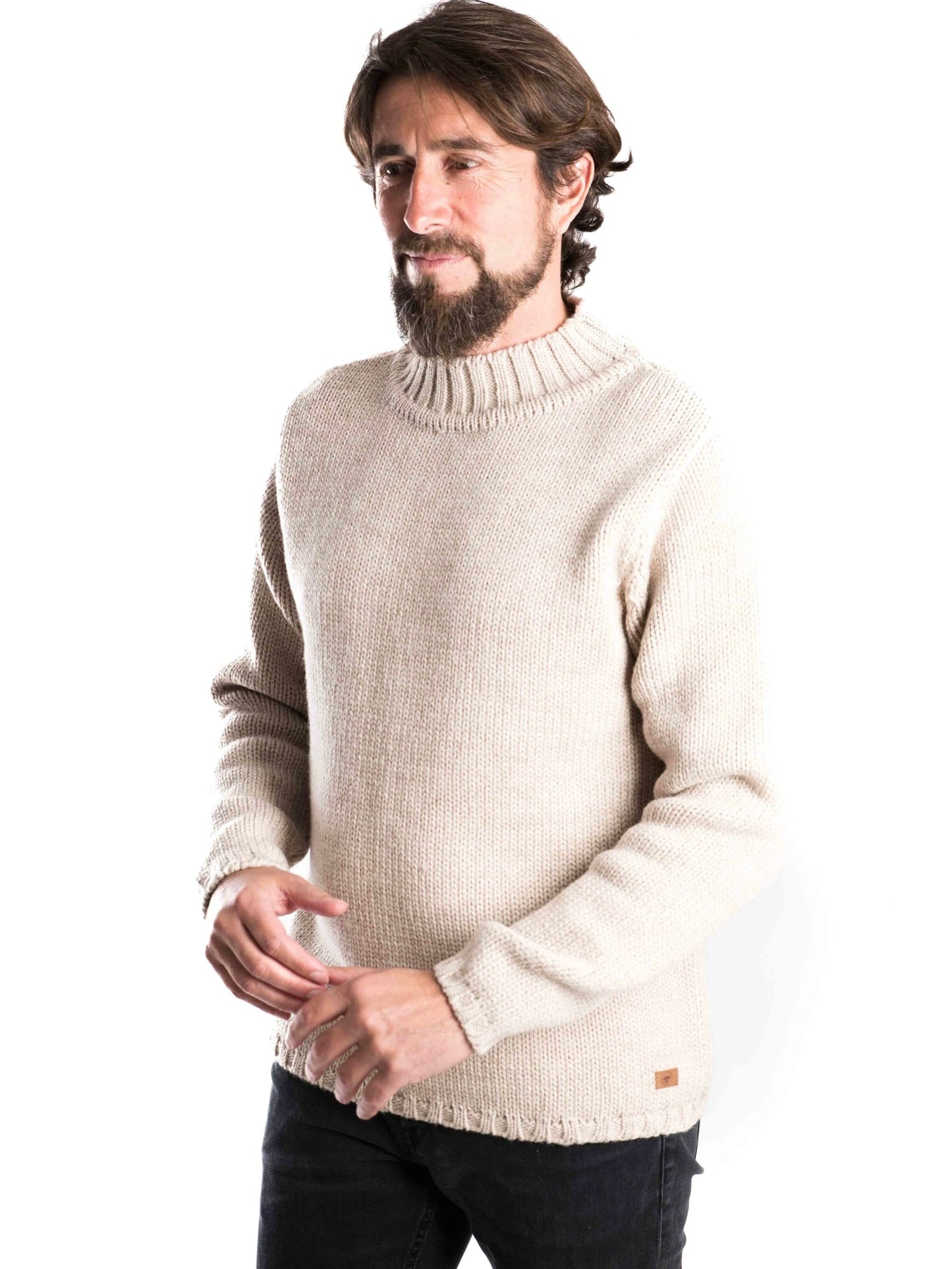Handstrickpullover Poul beige