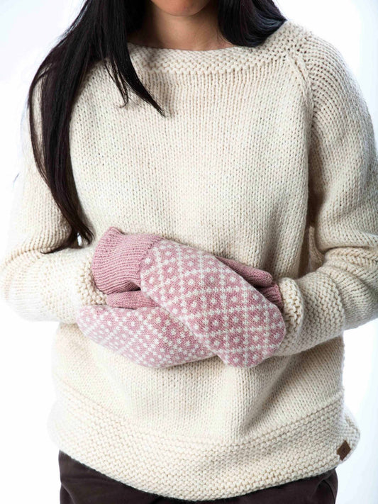 Strickfäustlinge Tinka, in dark rose oder indigo