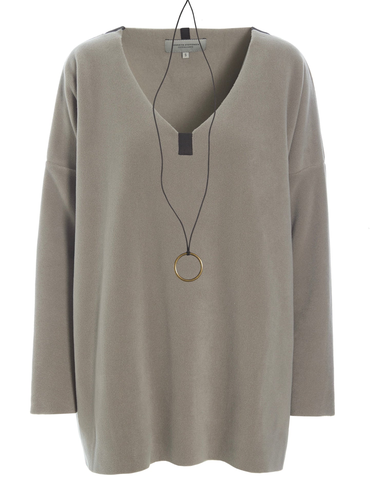 Fleece oversized V-neck Pullover 1336, in mehreren Farben