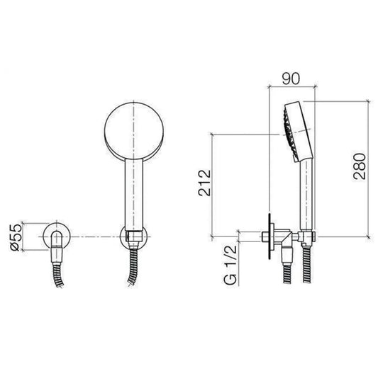 Dornbracht "Tara" Schlauchbrause-Set (mattschwarz)